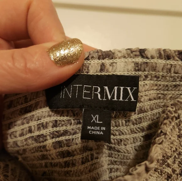 Intermix Ruffle Patterned Mini Skirt - Picture 5 of 5
